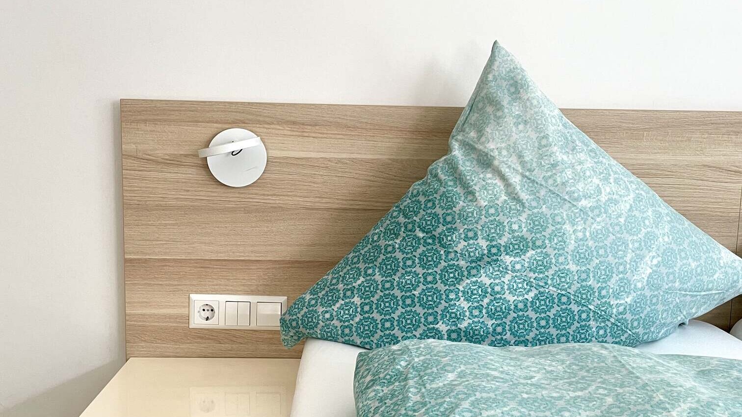 Bett des Studio Ferienwohnung in Langenargen am Bodensee